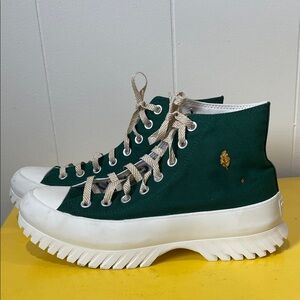 ✨ Custom ✨ Embroidered Forest Green Converse
